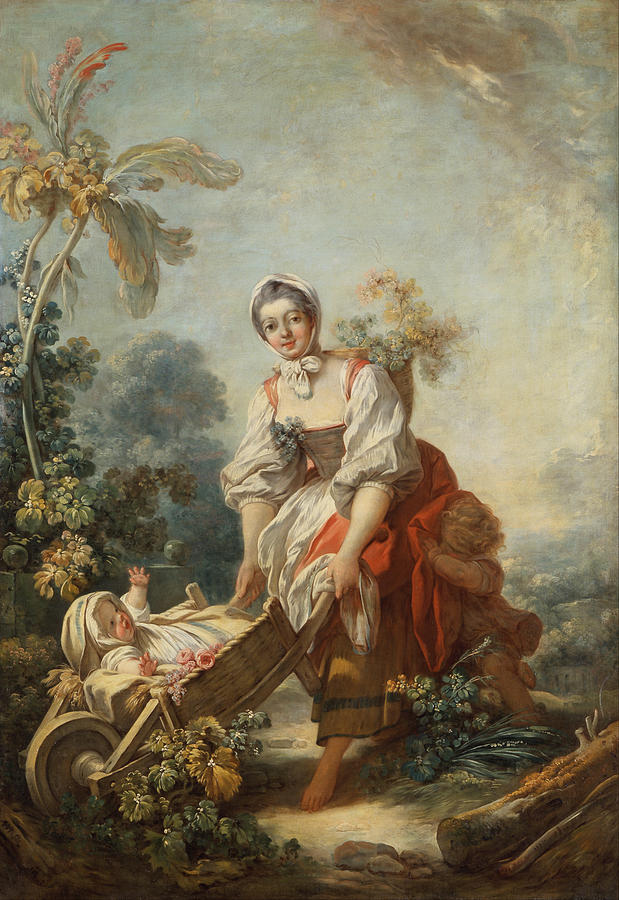The Joys of Motherhood #3 Painting by Jean-Honore Fragonard