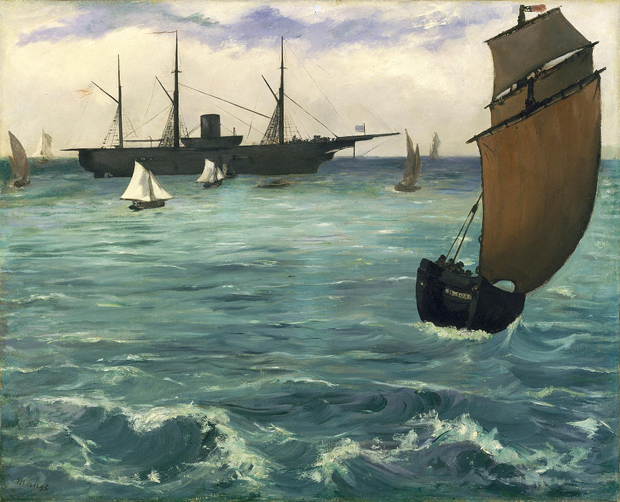 The Kearsarge at Boulogne #4 Painting by Edouard Manet