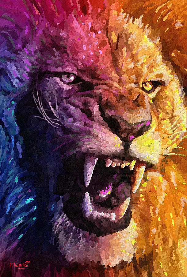Nature Painting - The Lion King by Anthony Mwangi