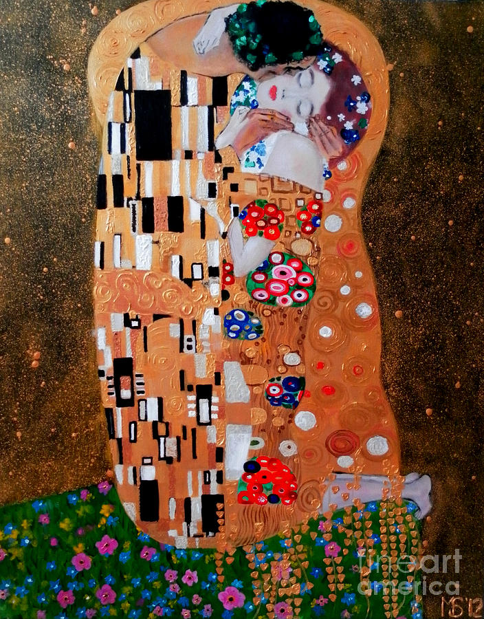 Abstract Painting - The Kiss #1 by Marina Joy