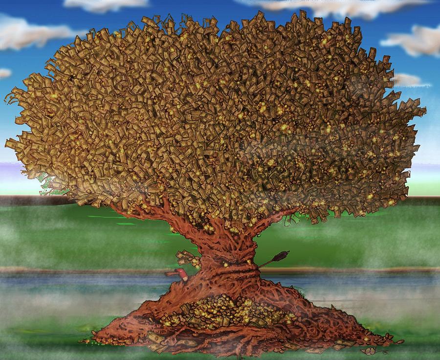 The Lending Tree Drawing by Paul Calabrese