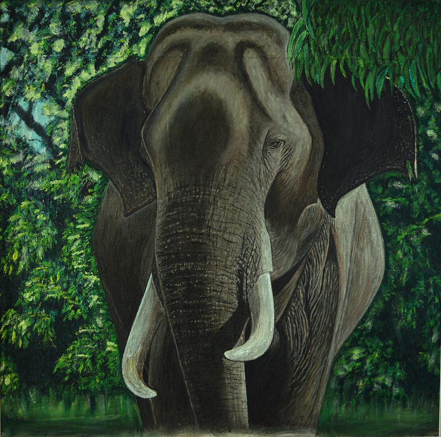 The Majestic Tusker Painting by Asith Wisidagama - Fine Art America