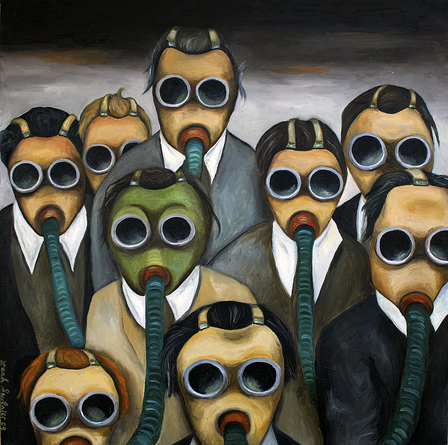 Image result for gas mask painting