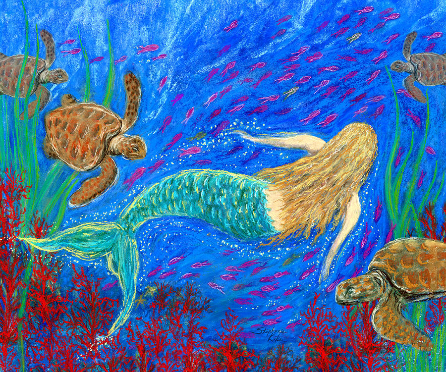 The Mermaid Dance Pastel by Stephanie Kiker - Fine Art America