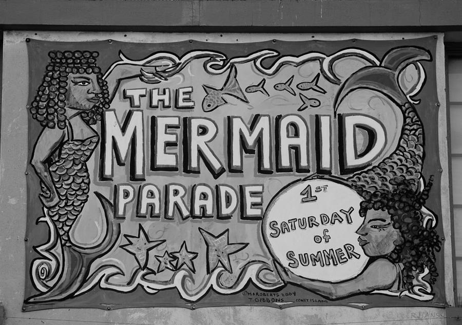 New York City Photograph - THE MERMAID PARADE in BLACK AND WHITE #1 by Rob Hans