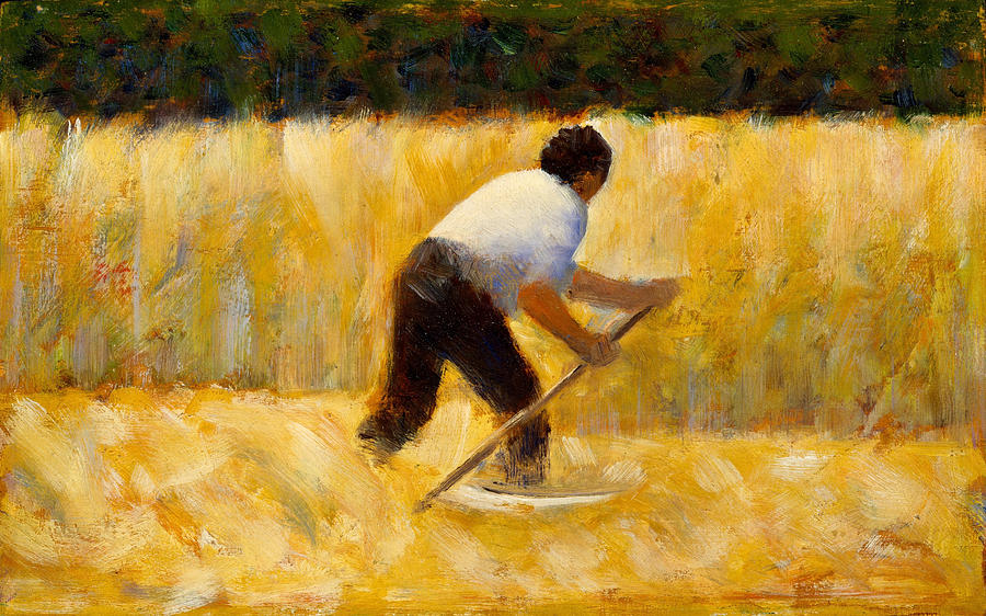 The Mower #1 Painting by Georges Seurat