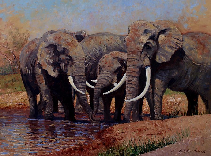 The Mud Bath Painting by Roelof Rossouw