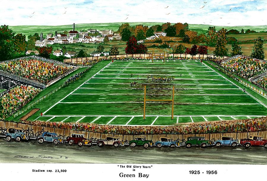 Green Bay Packers Painting - The Old Glory Years #1 by Steven Schultz