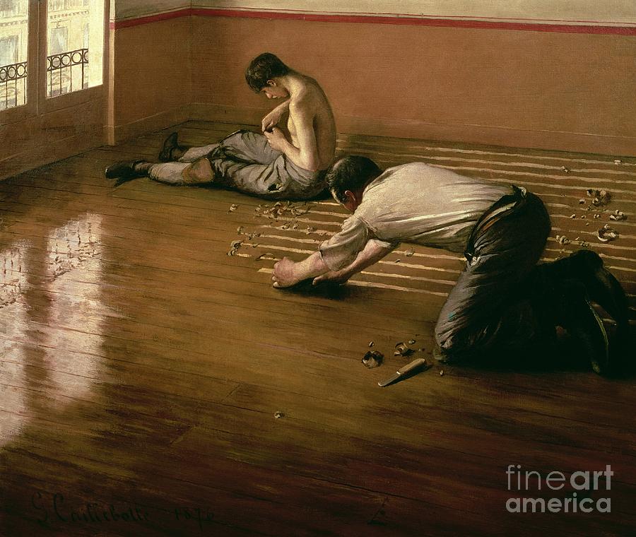 Gustave Caillebotte Painting - The Parquet Planers, 1876 by Gustave Caillebotte by Gustave Caillebotte
