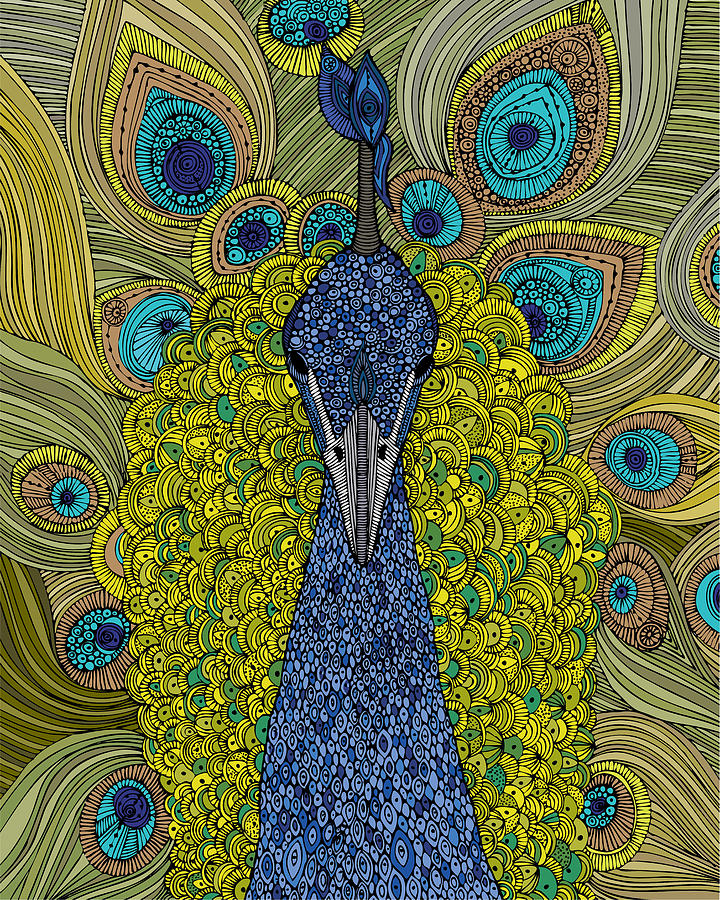 Animal Digital Art - The Peacock by Valentina Ramos