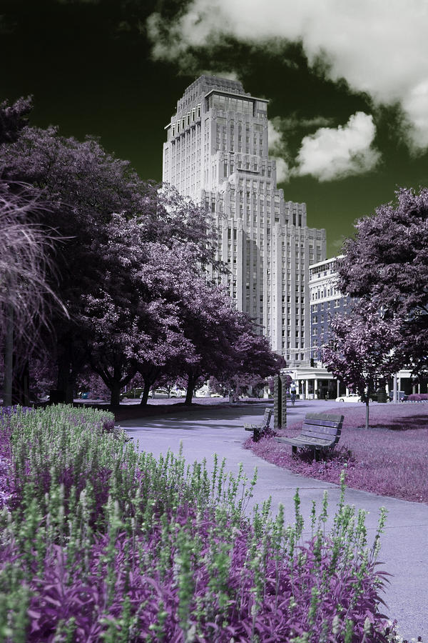 Architecture Photograph - The Plaza in Infrared #2 by Jef Franklin