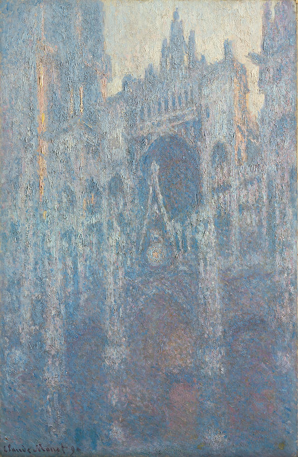 The Portal Of Rouen Cathedral In Morning Light #1 Painting by Claude Monet