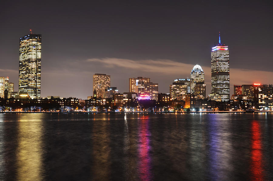 The Prudential lit up in red white and blue #1 Photograph by Toby McGuire