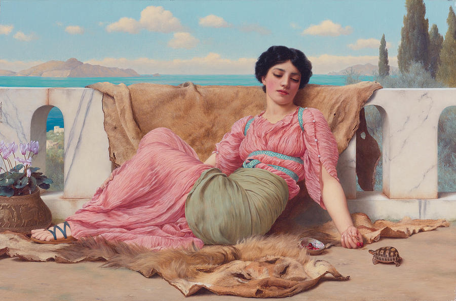 John William Godward Painting - The Quiet Pet #1 by John William Godward