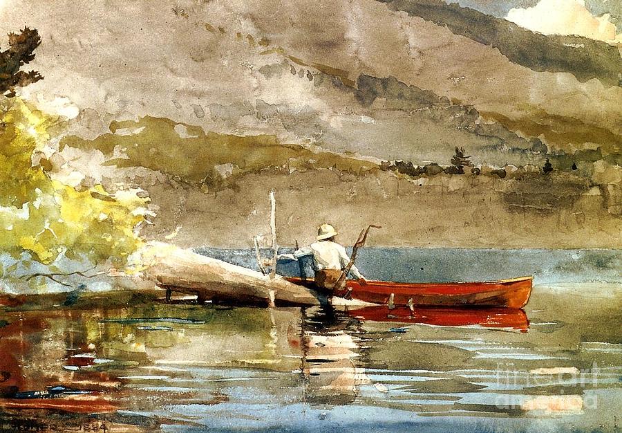 The Red Canoe Painting by Thea Recuerdo