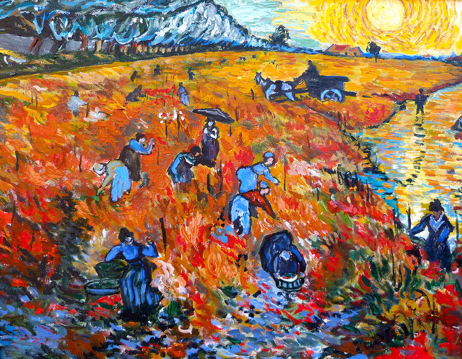 The Red Vineyards #1 Painting by Tom Roderick