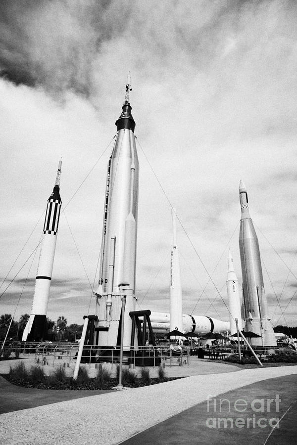 Kennedy Photograph - the rocket garden at Kennedy Space Center Florida USA by Joe Fox