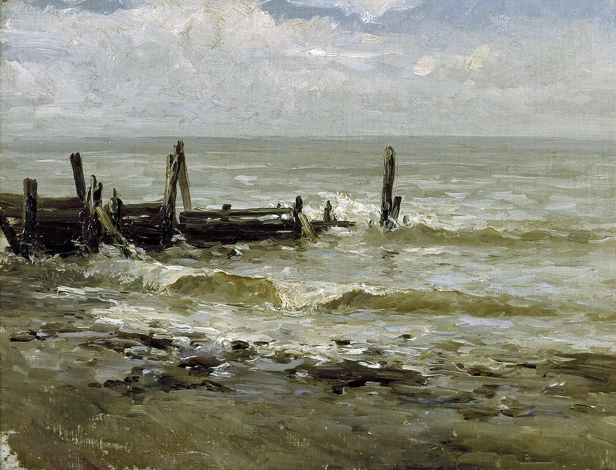 The Sea at Villerville #1 Painting by Carlos de Haes