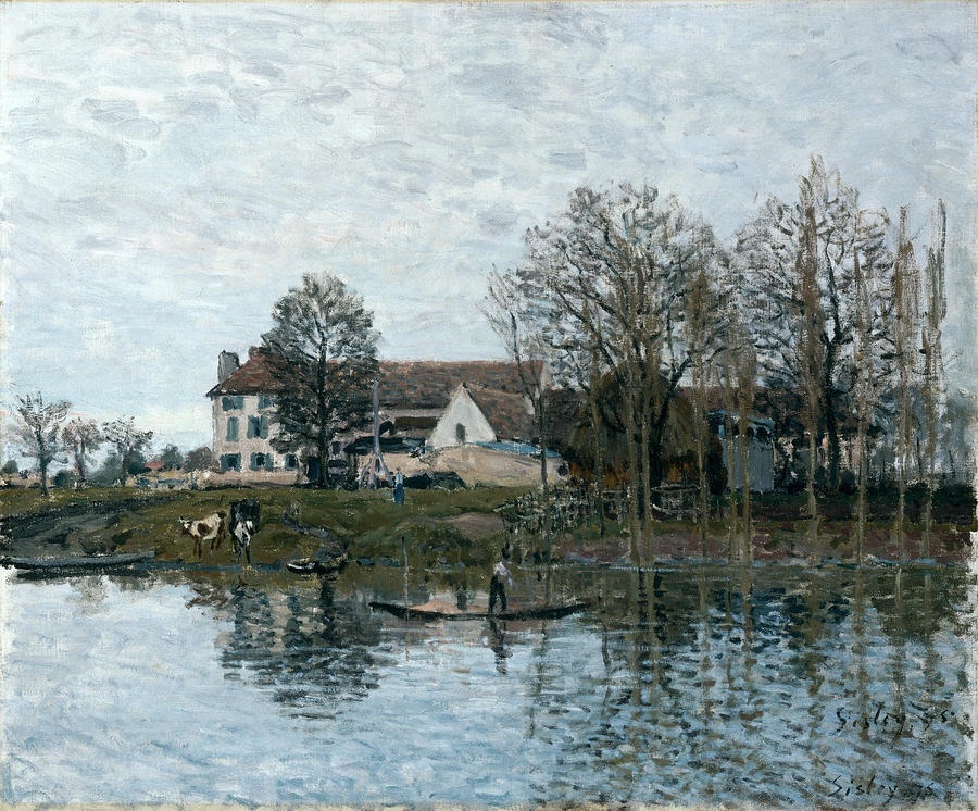 The Seine at Port-Marly #2 Painting by Alfred Sisley