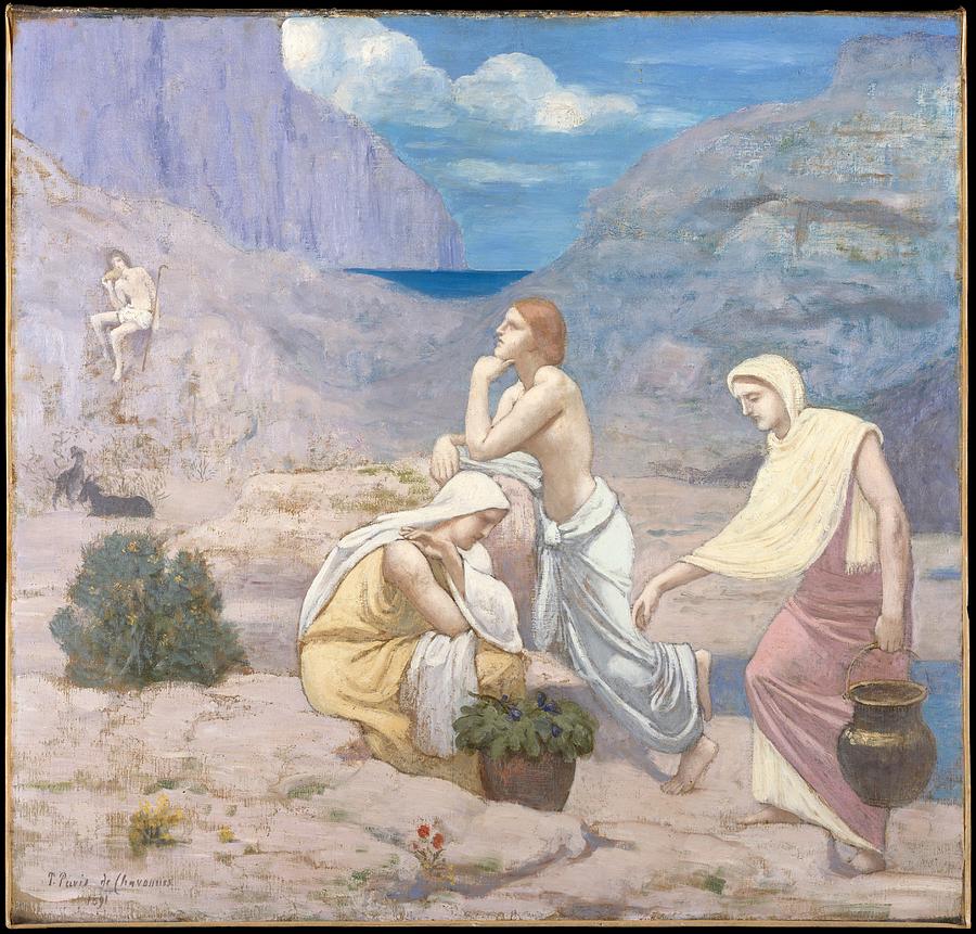 Pierre Puvis De Chavannes Painting - The Shepherds Song #1 by Pierre Puvis de Chavannes
