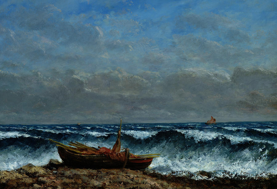 Gustave Courbet  Painting - The Stormy Sea by Gustave Courbet