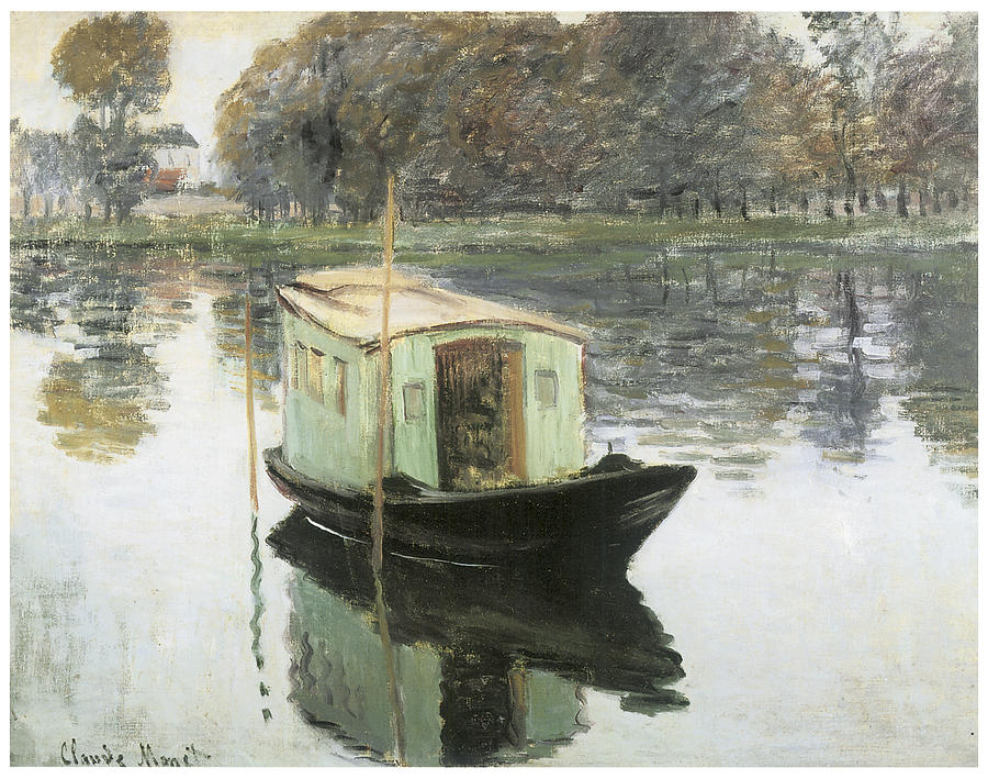 The Studio Boat Painting by Claude Monet - Pixels Merch