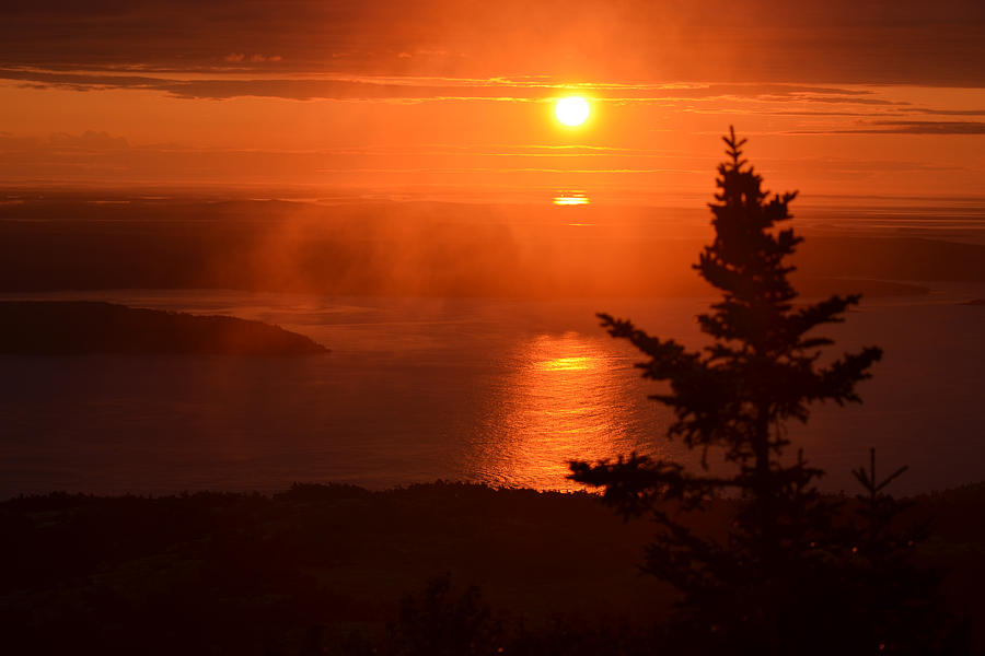 The sunrise from Cadillac Mountain in Acadia National Park #1 Photograph by Toby McGuire