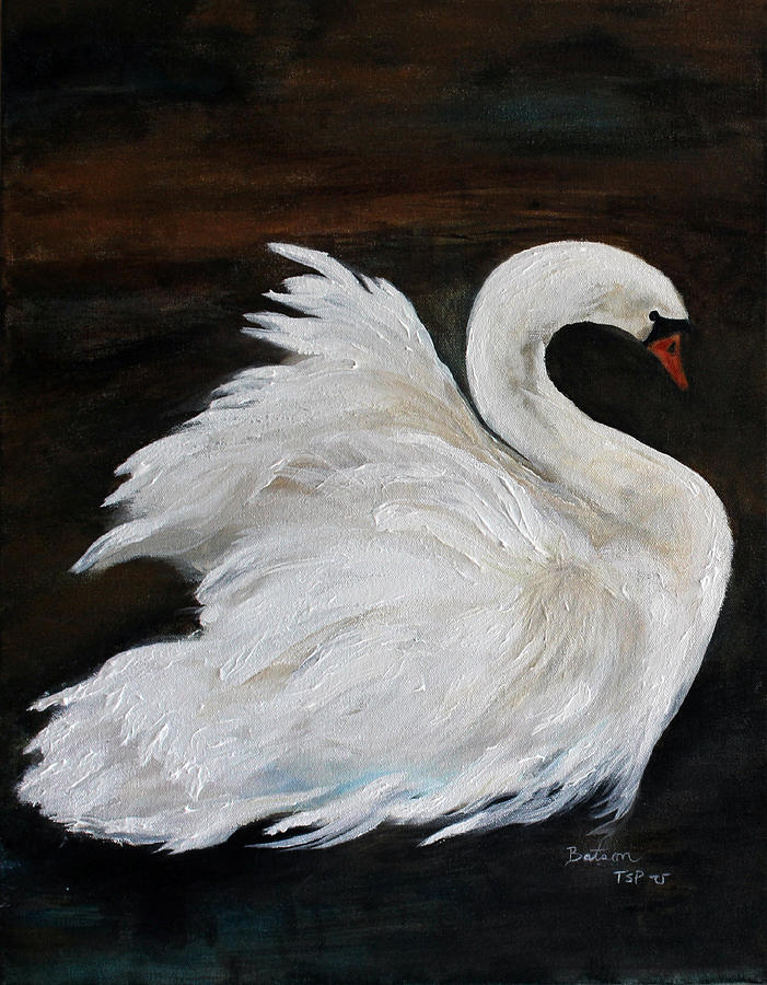 The Swans of Albury Manor I Painting by Barbie Batson
