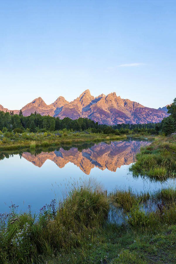 The Tetons Reflected On Schwabachers Landing - Grand Teton National Park Wyoming #2 Photograph by Brian Harig