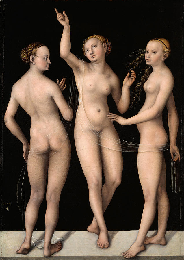 The Three Graces #3 Painting by Lucas Cranach the Elder