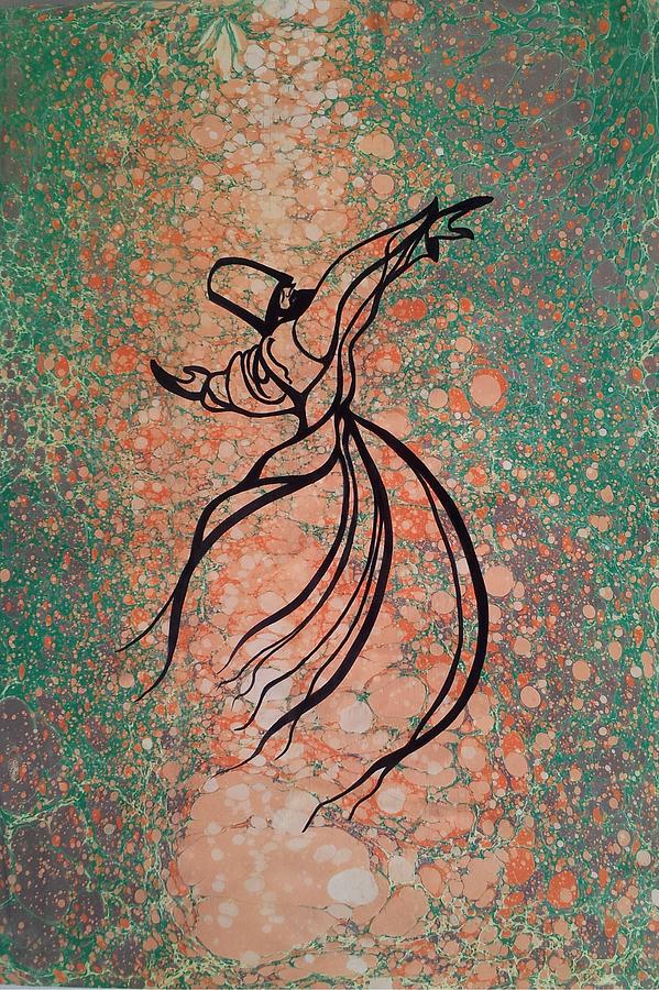 THE TURKISH ART OF MARBLING or CALLED EBRU with MEVLANA #5 Painting by ...