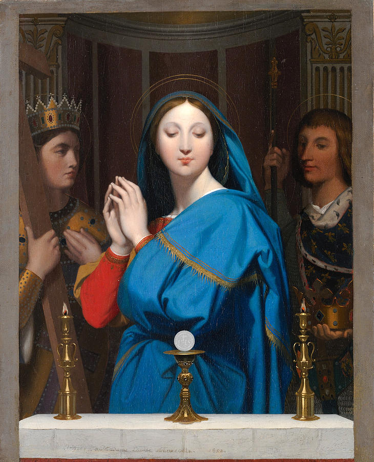 Jean-auguste-dominique Ingres Painting - The Virgin Adoring the Host #8 by Jean-Auguste-Dominique Ingres