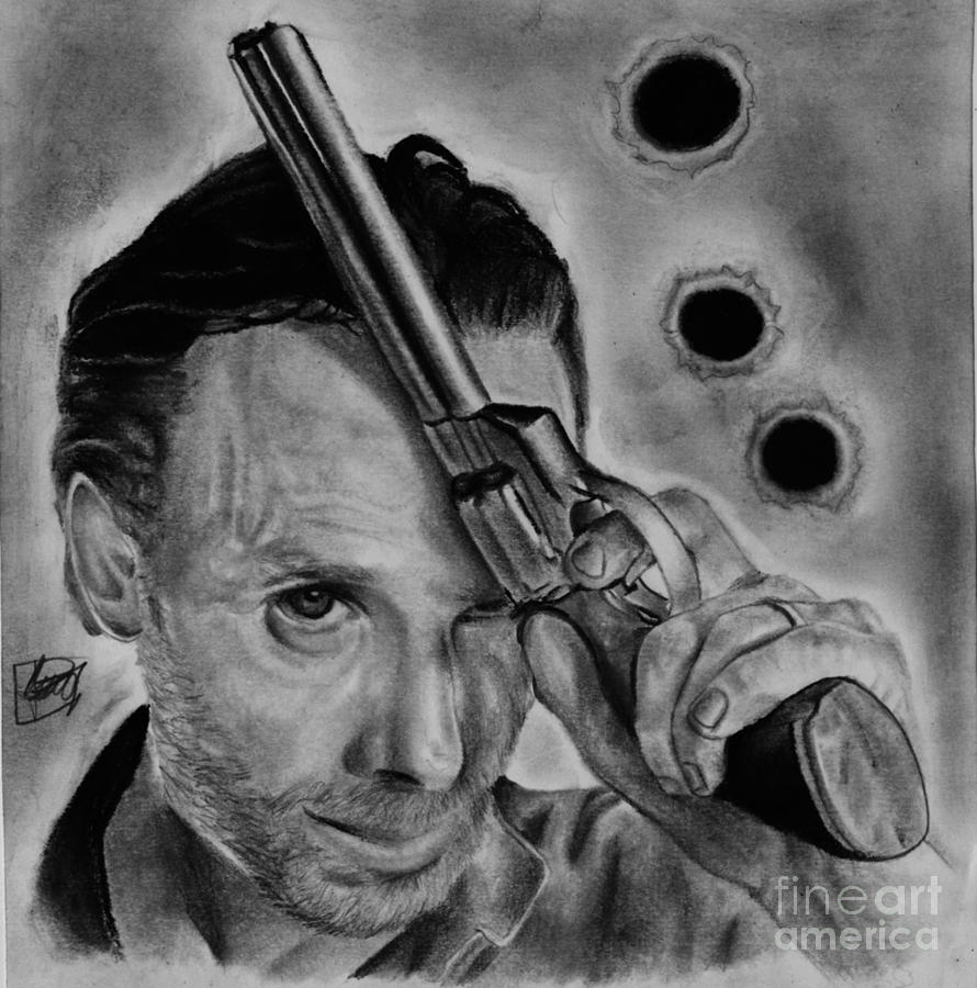 Celebrity Drawing - The Walking Dead  by Don Thomas