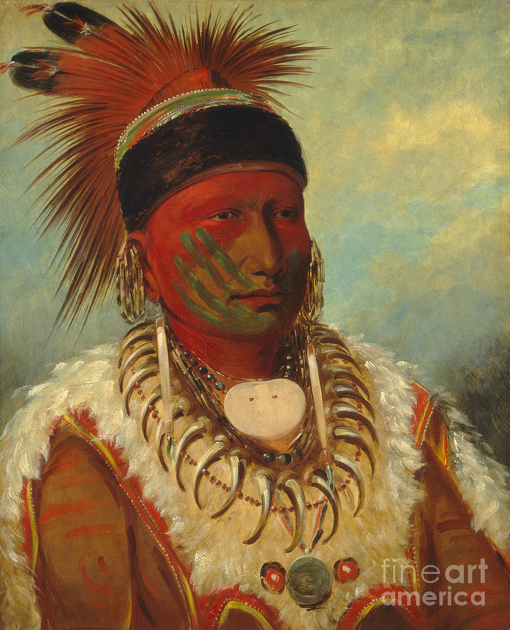 The White Cloud Head Chief of the Iowas Painting by George Catlin
