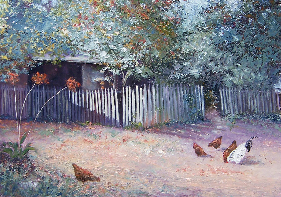 The white picket fence #1 Painting by Jan Matson