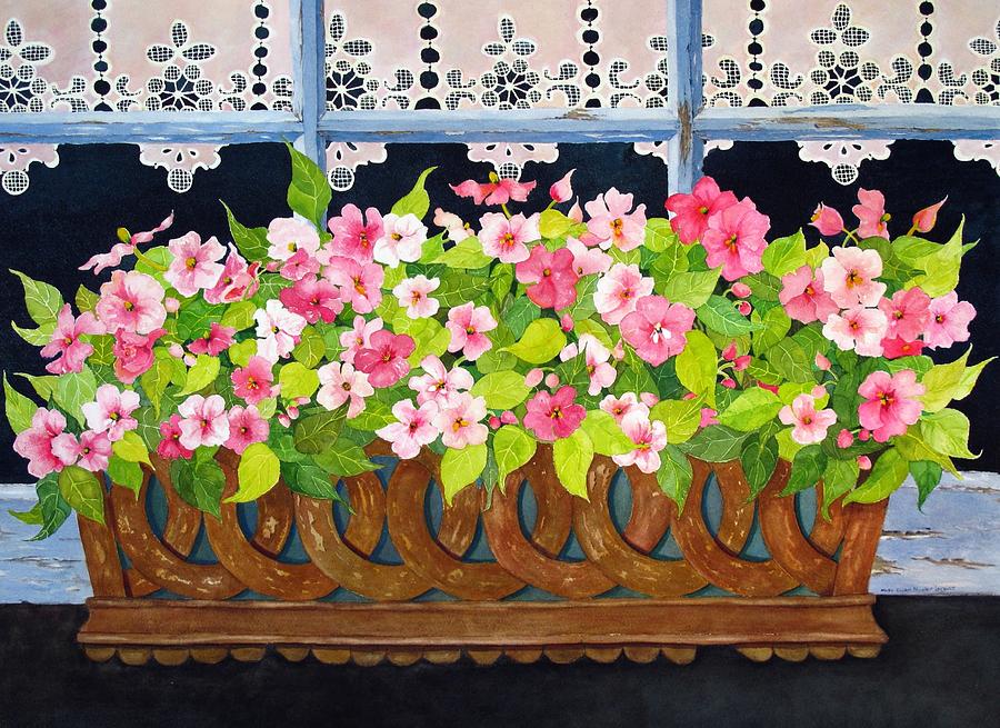 Flower Painting - The Window Box by Mary Ellen Mueller Legault
