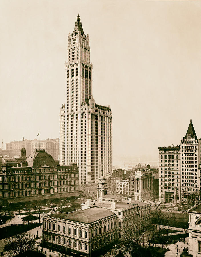 New York City Photograph - The Woolworth Building - New York City 1913 #1 by Mountain Dreams