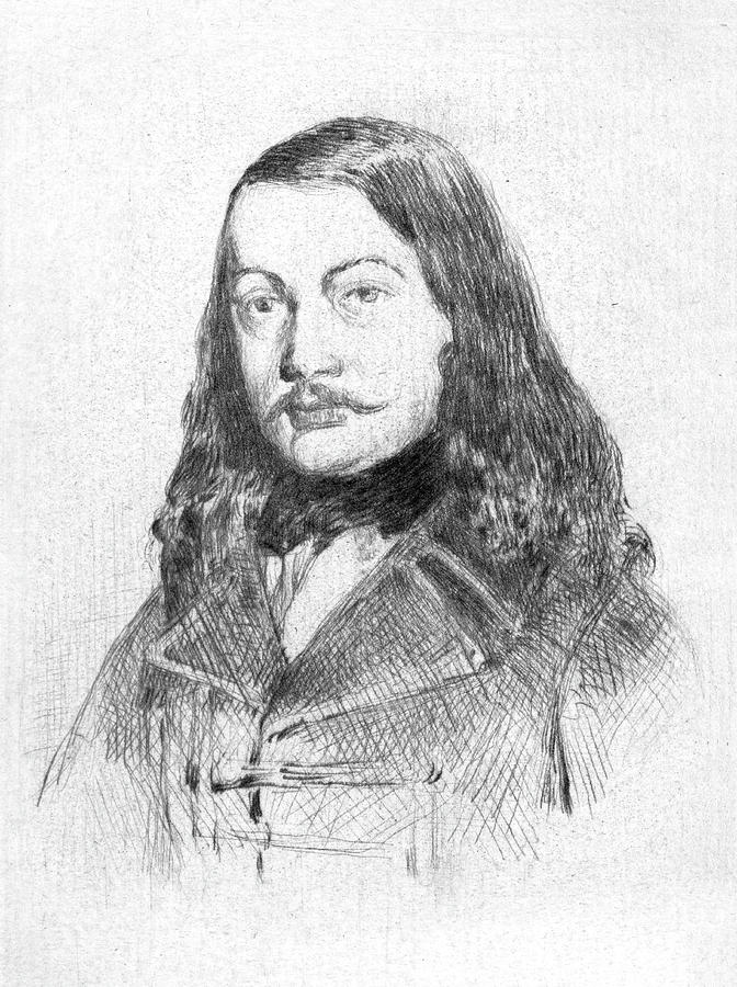 Theophile Gautier French Writer Drawing by Mary Evans Picture Library ...