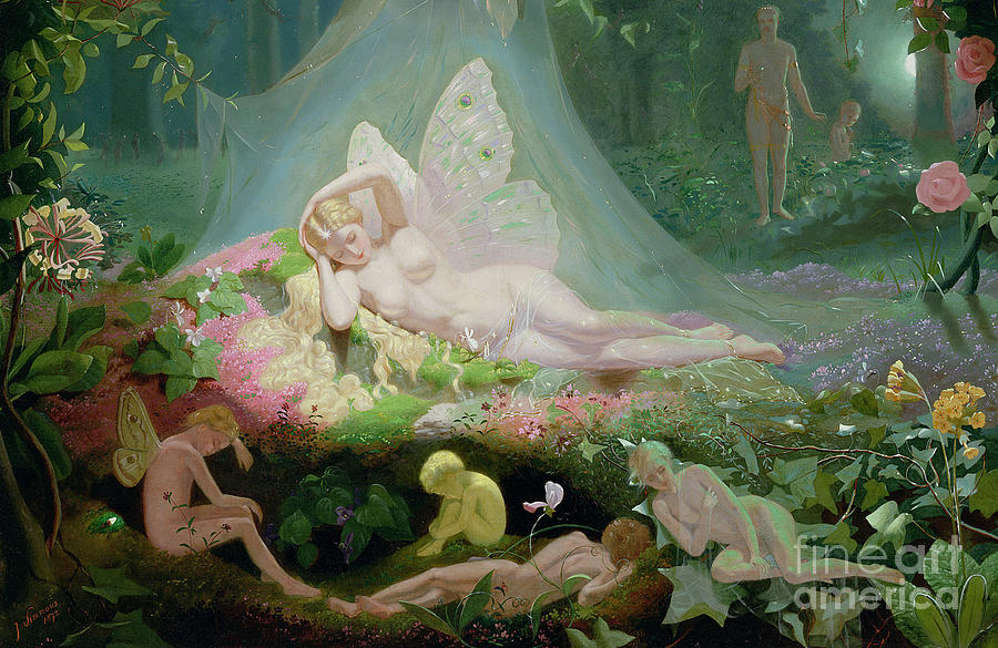 John Simmons Painting - There Sleeps Titania by John Simmons