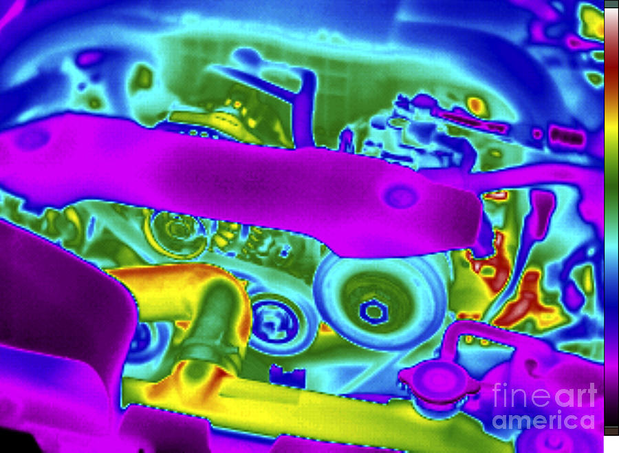 Thermogram Of A Car Engine #1 Photograph by GIPhotoStock