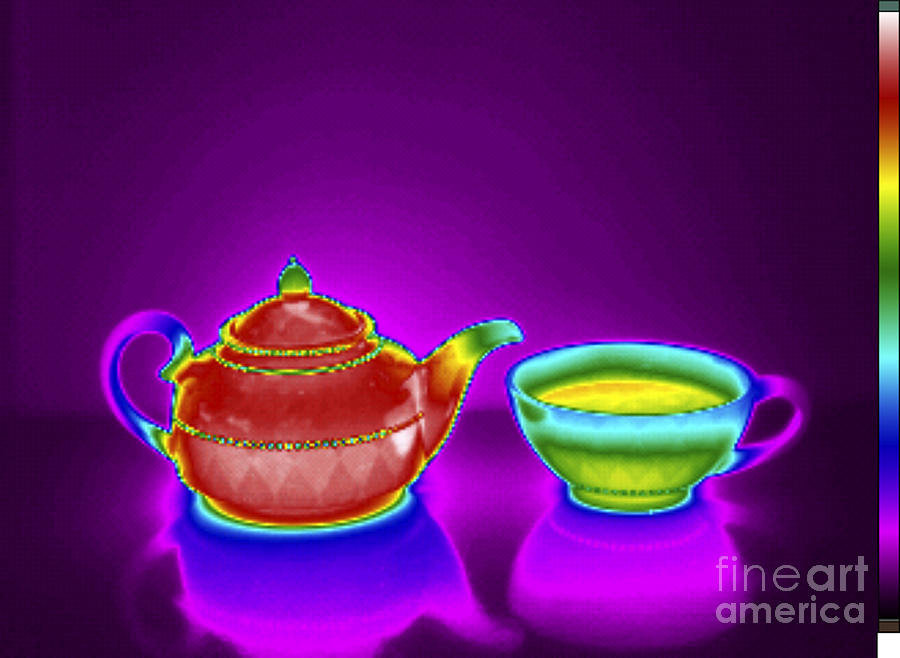 Thermogram Of Teapot And Teacup #1 Photograph by GIPhotoStock