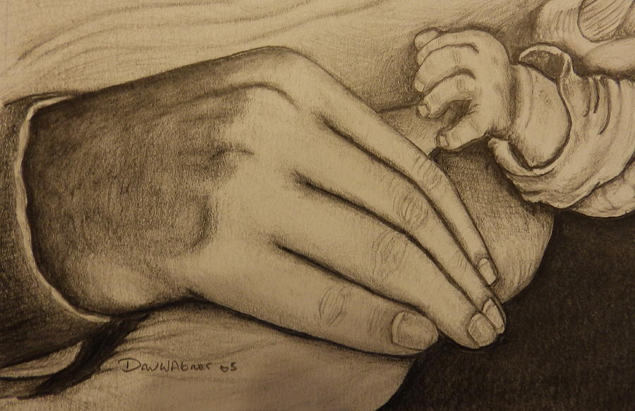 These are the hands that love me #1 Drawing by Dan Wagner