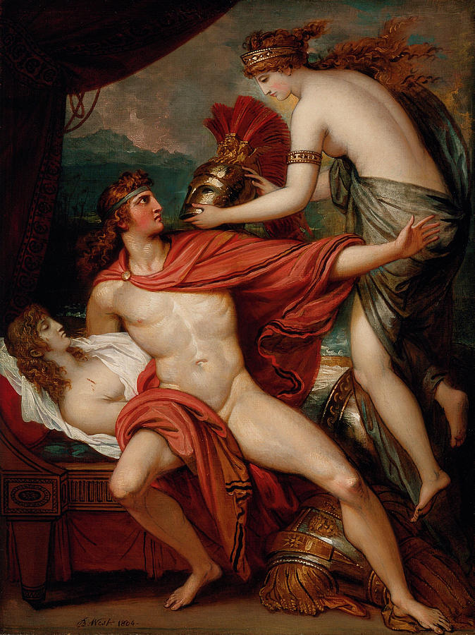 Thetis bringing the Armor to Achilles #1 Painting by Benjamin West