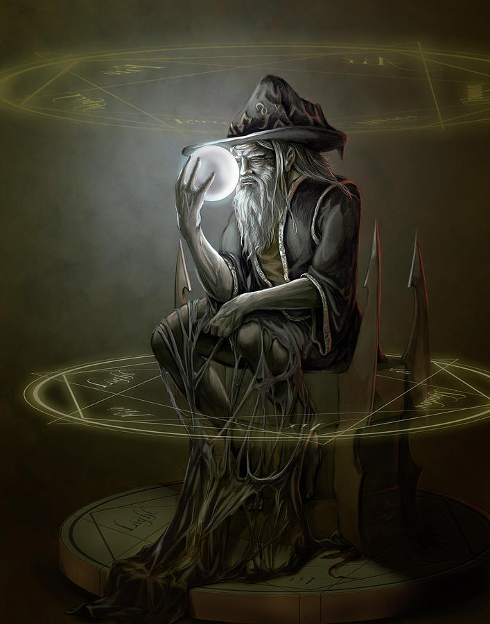 Thinker Wizard #2 Painting by MGL Meiklejohn Graphics Licensing