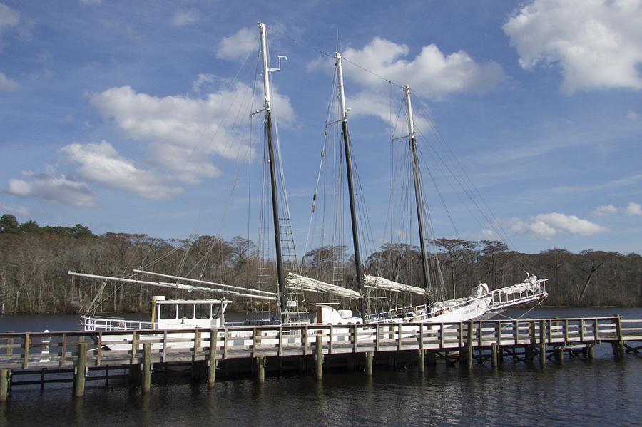 Three Mast Sailboat #1 Photograph by Ralph Jones