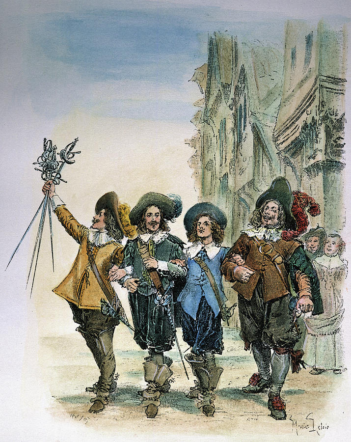 Three Musketeers Drawing by Alexander Dumas Pere