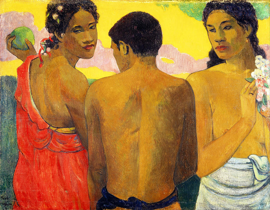 Three Tahitians #3 Painting by Paul Gauguin
