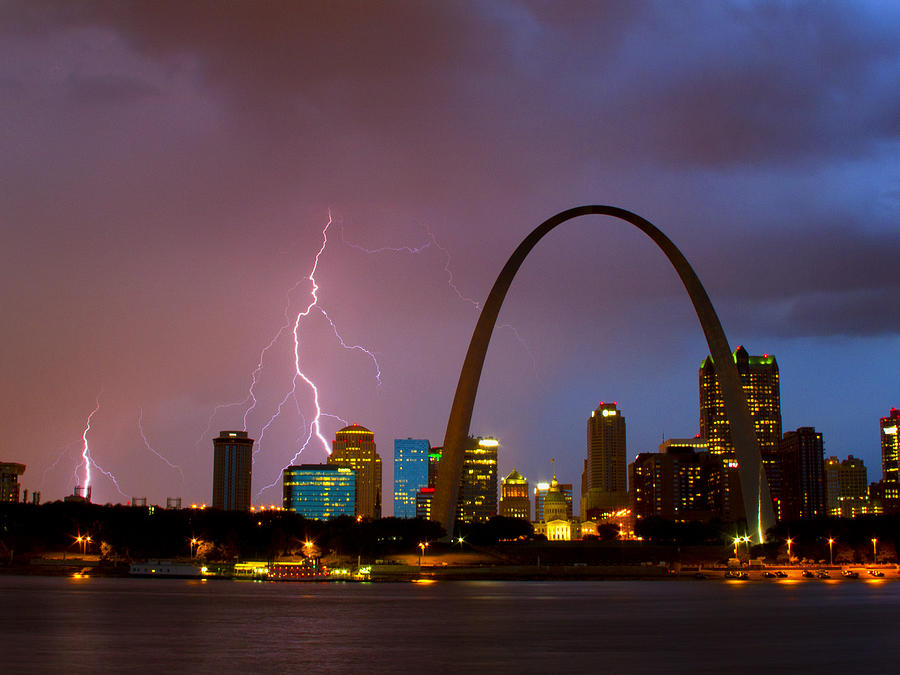 Thunderstorm over St Louis Photograph by Garry McMichael
