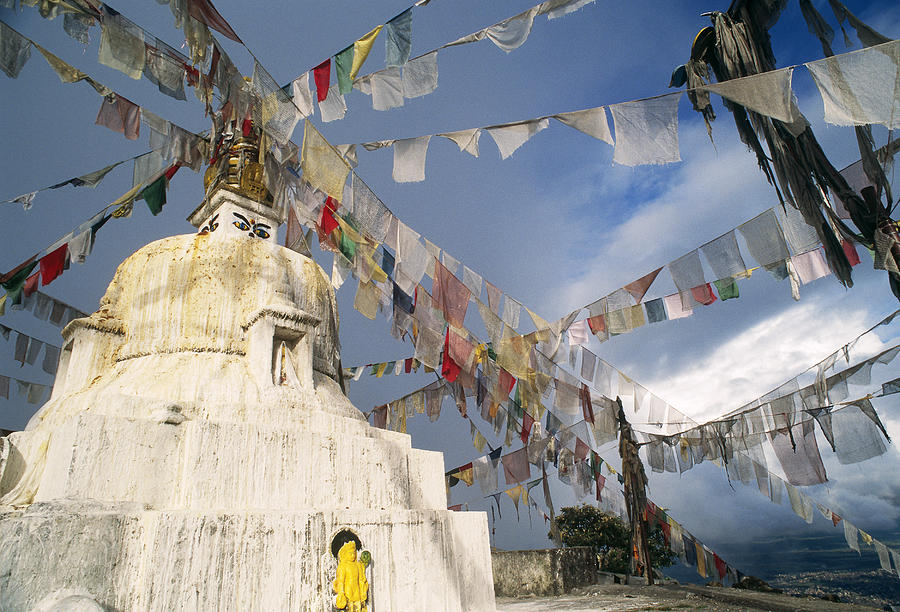 Flag Photograph - Tibetan Prayer Flags #1 by Alison Wright