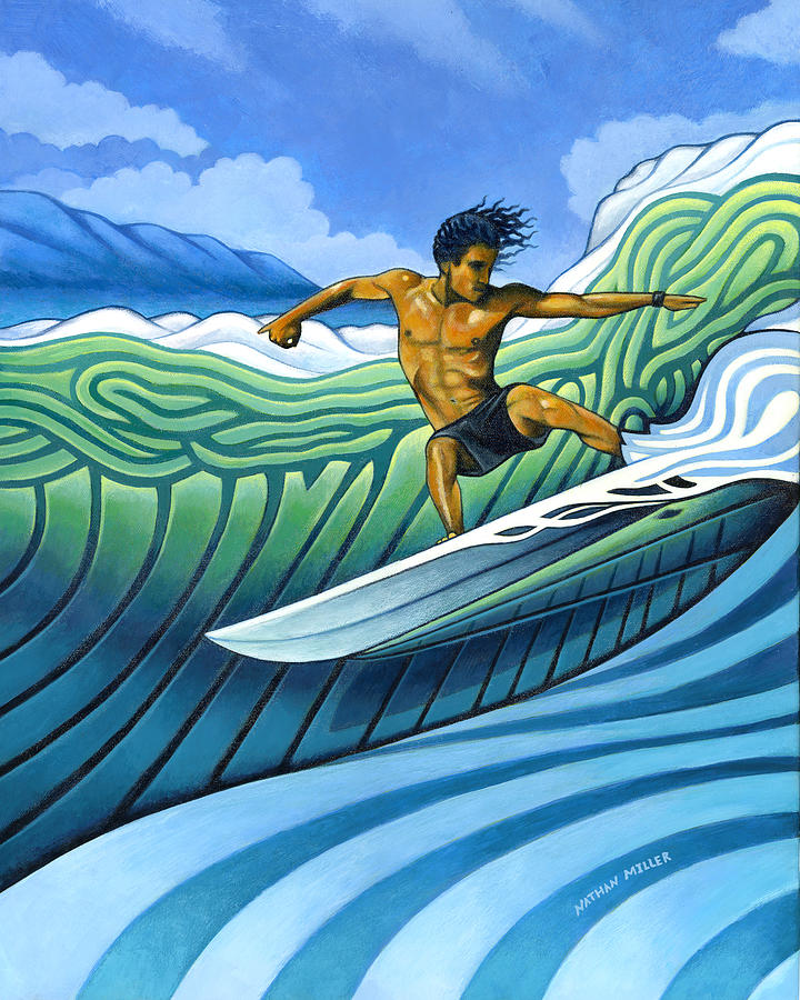Surfer Painting - Tico Surfer #2 by Nathan Miller